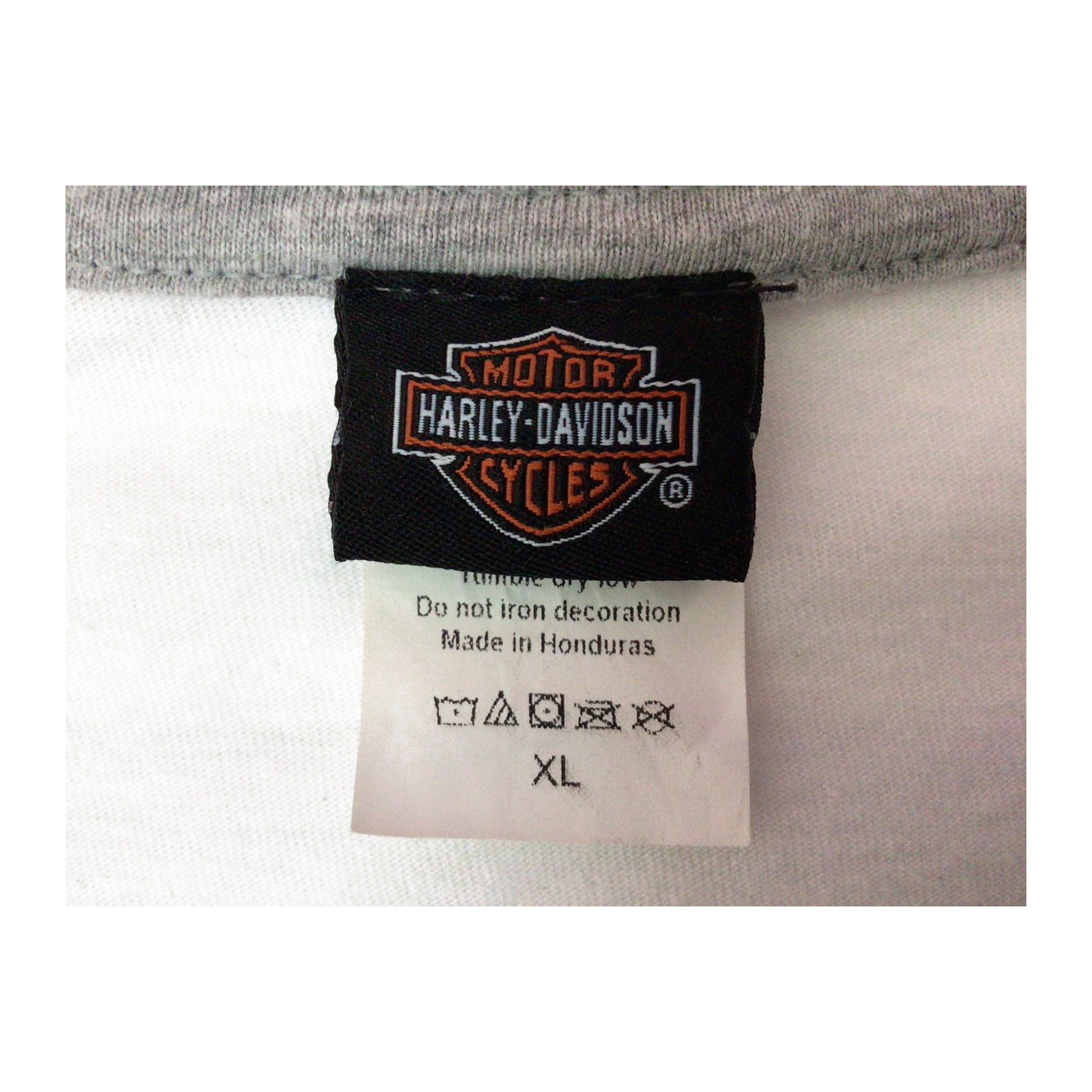 1623 Harley Davidson Women's Logo Graphic Long Sleeve Baseball Style T Shirt White XL
