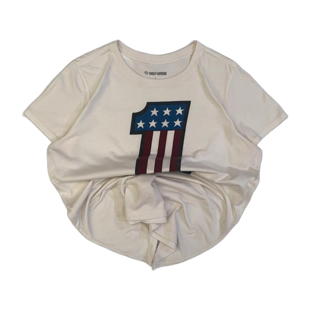 1624 Harley Davidson Women's USA 1 Short Sleeve T shirt White L