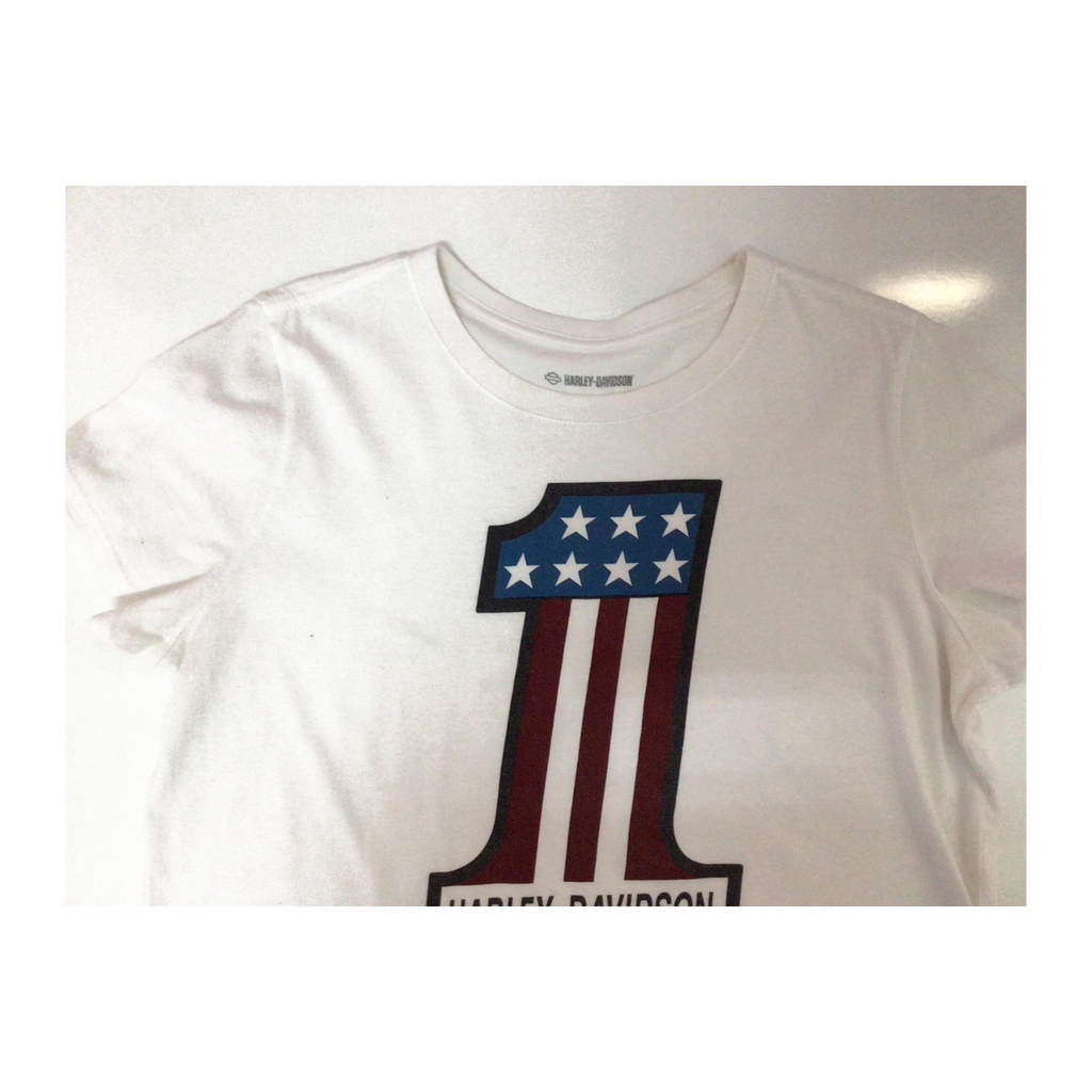 1624 Harley Davidson Women's USA 1 Short Sleeve T shirt White L