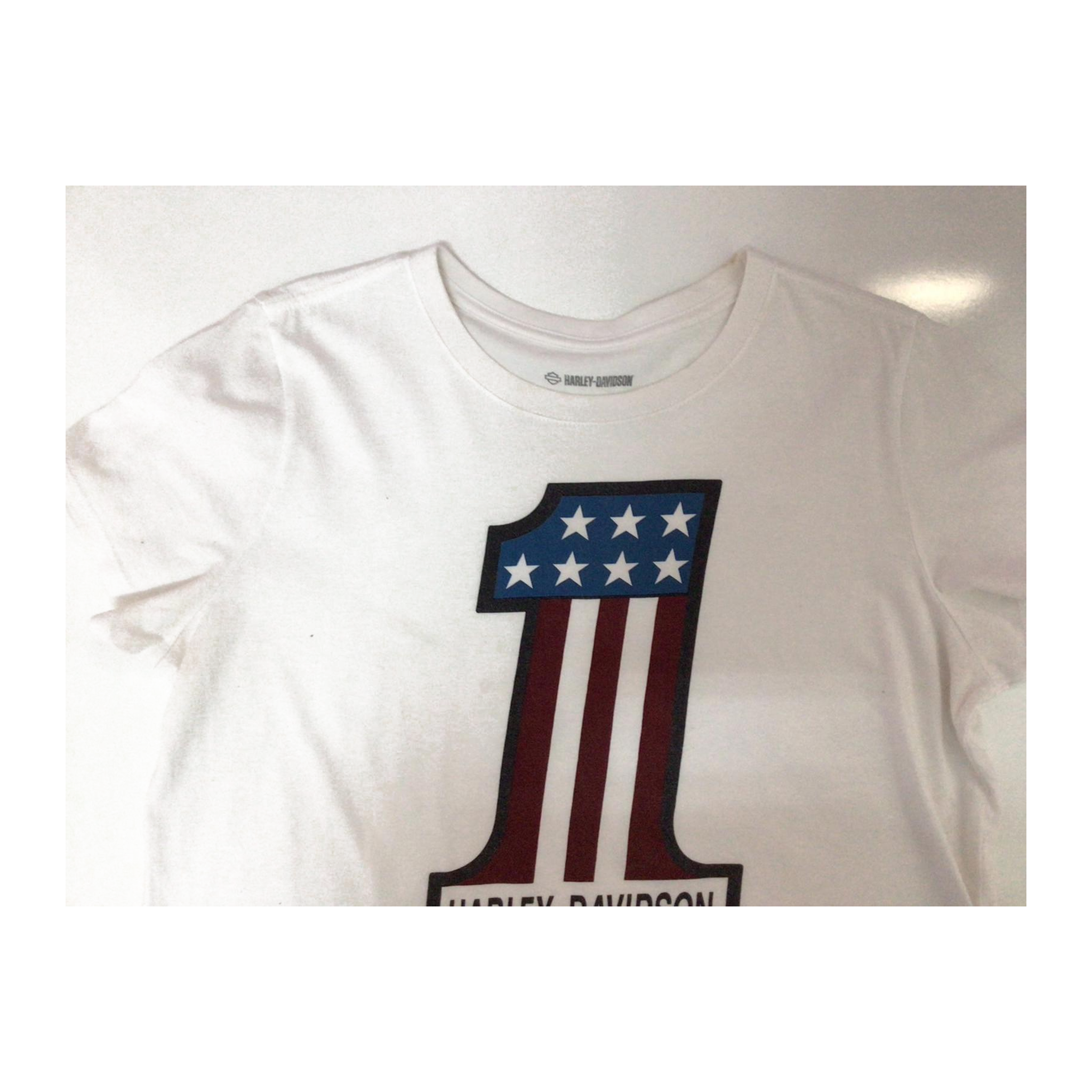 1624 Harley Davidson Women's USA 1 Short Sleeve T shirt White L
