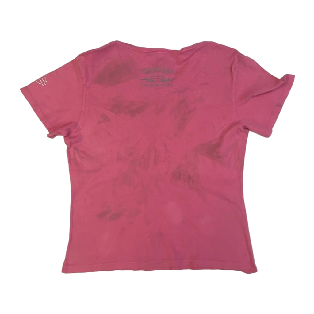 1625 Harley Davidson Women's Bedazzled Logo Short Sleeve T Shirt Pink M