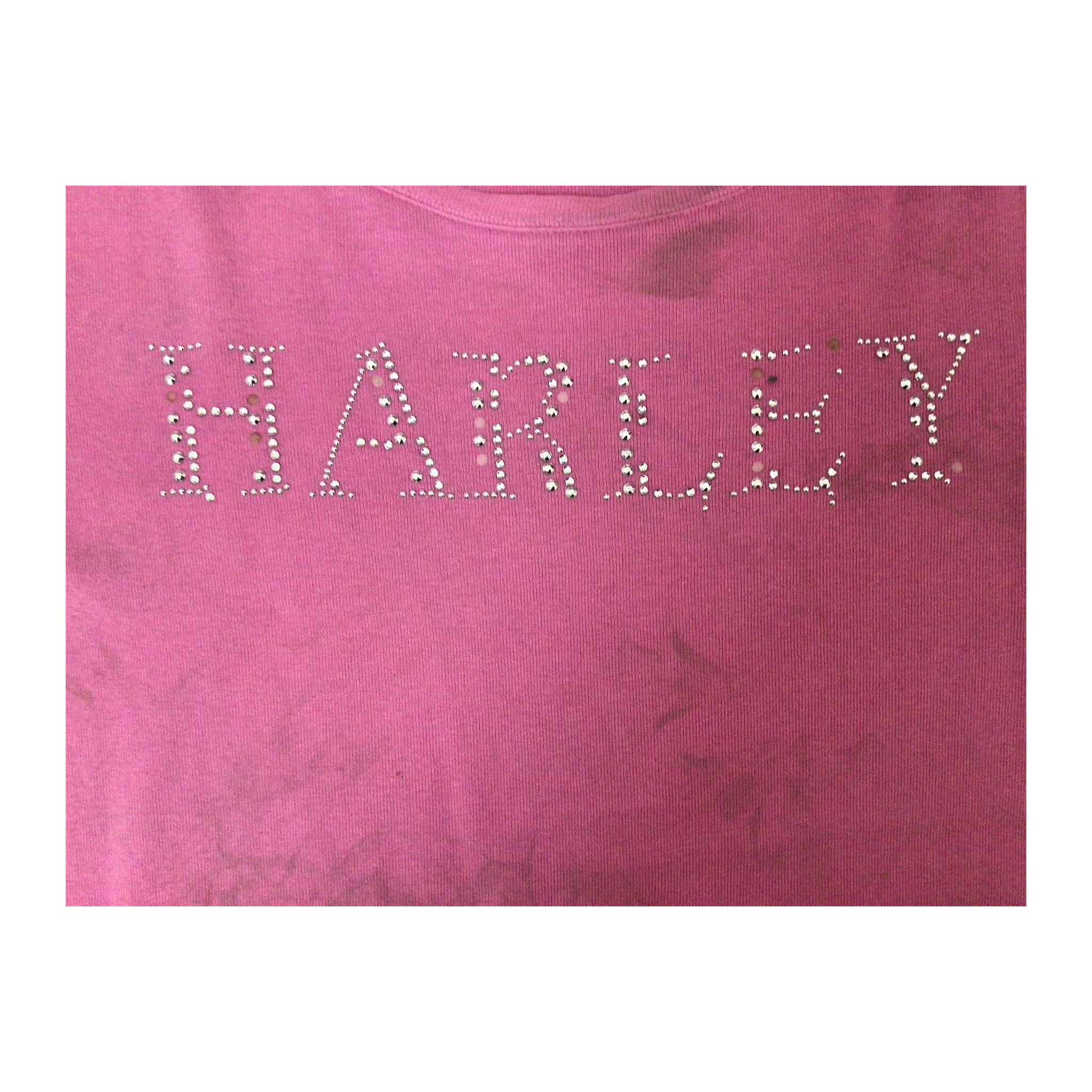 1625 Harley Davidson Women's Bedazzled Logo Short Sleeve T Shirt Pink M