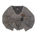 1626 Harley Davidson Women's Logo Long Sleeve V Neck T Shirt Grey XL