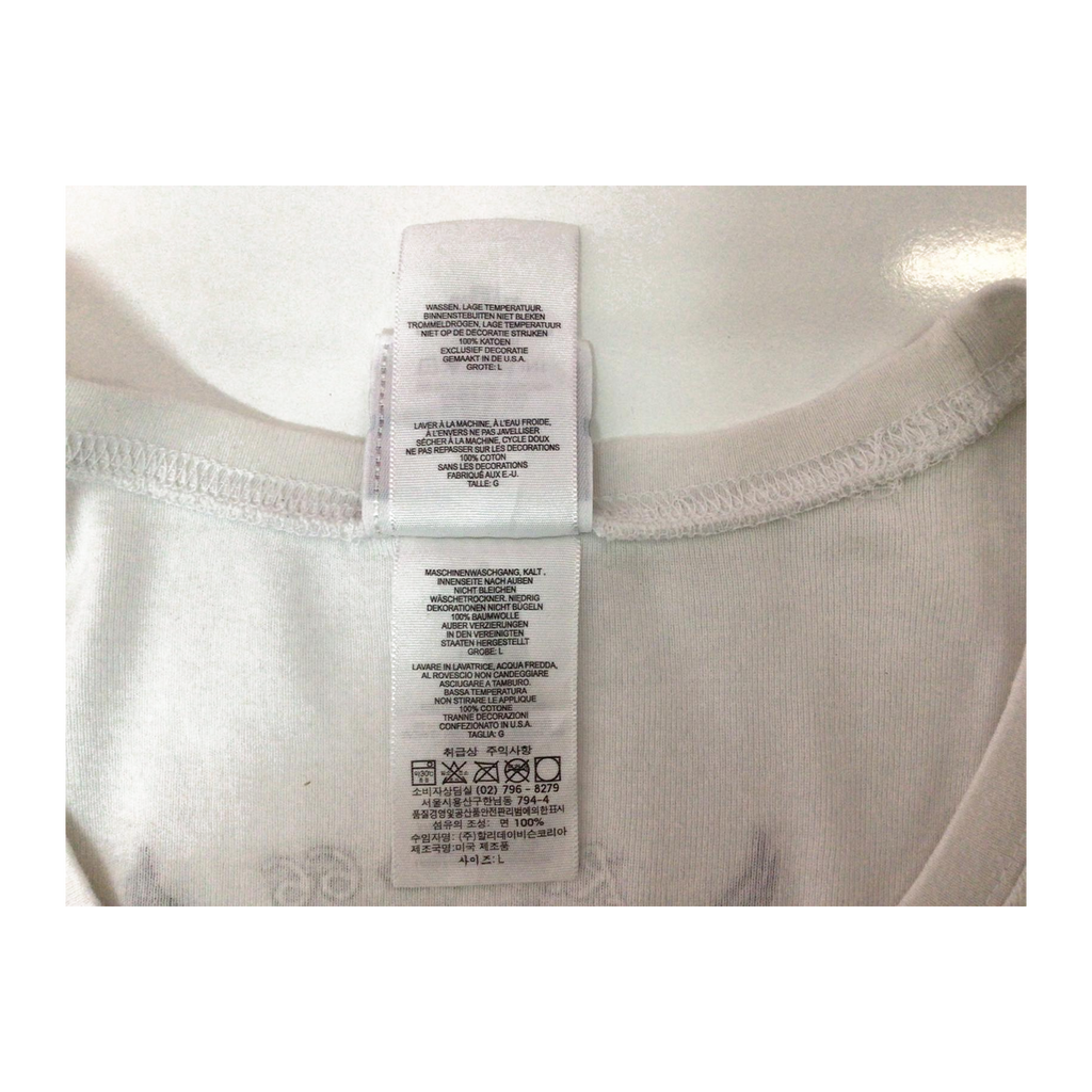 1628 Harley Davidson Women's Y2K Tattoo Style Logo Short Sleeve T Shirt White L