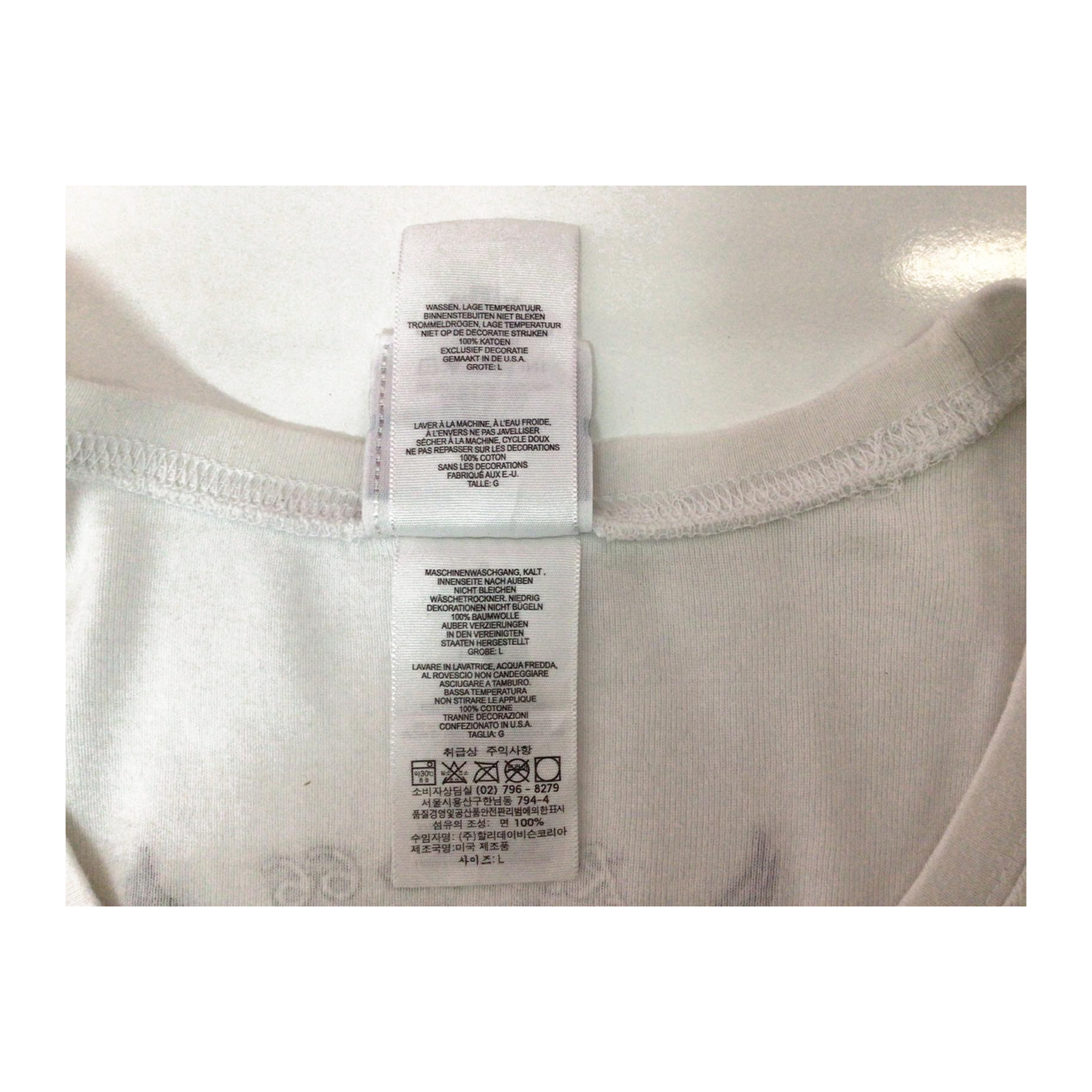 1628 Harley Davidson Women's Y2K Tattoo Style Logo Short Sleeve T Shirt White L