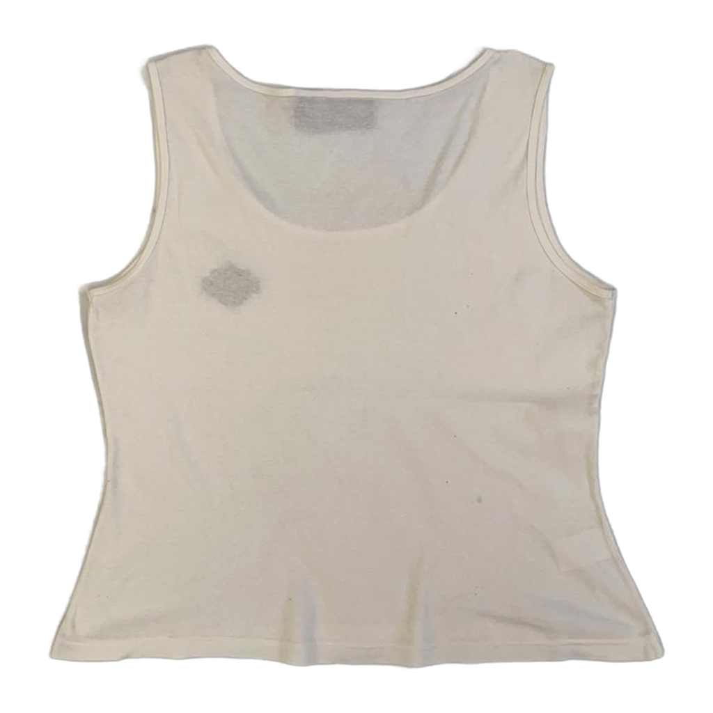 1629 Harley Davidson Women's Embroidered Logo Sleeveless Tank Top White XL