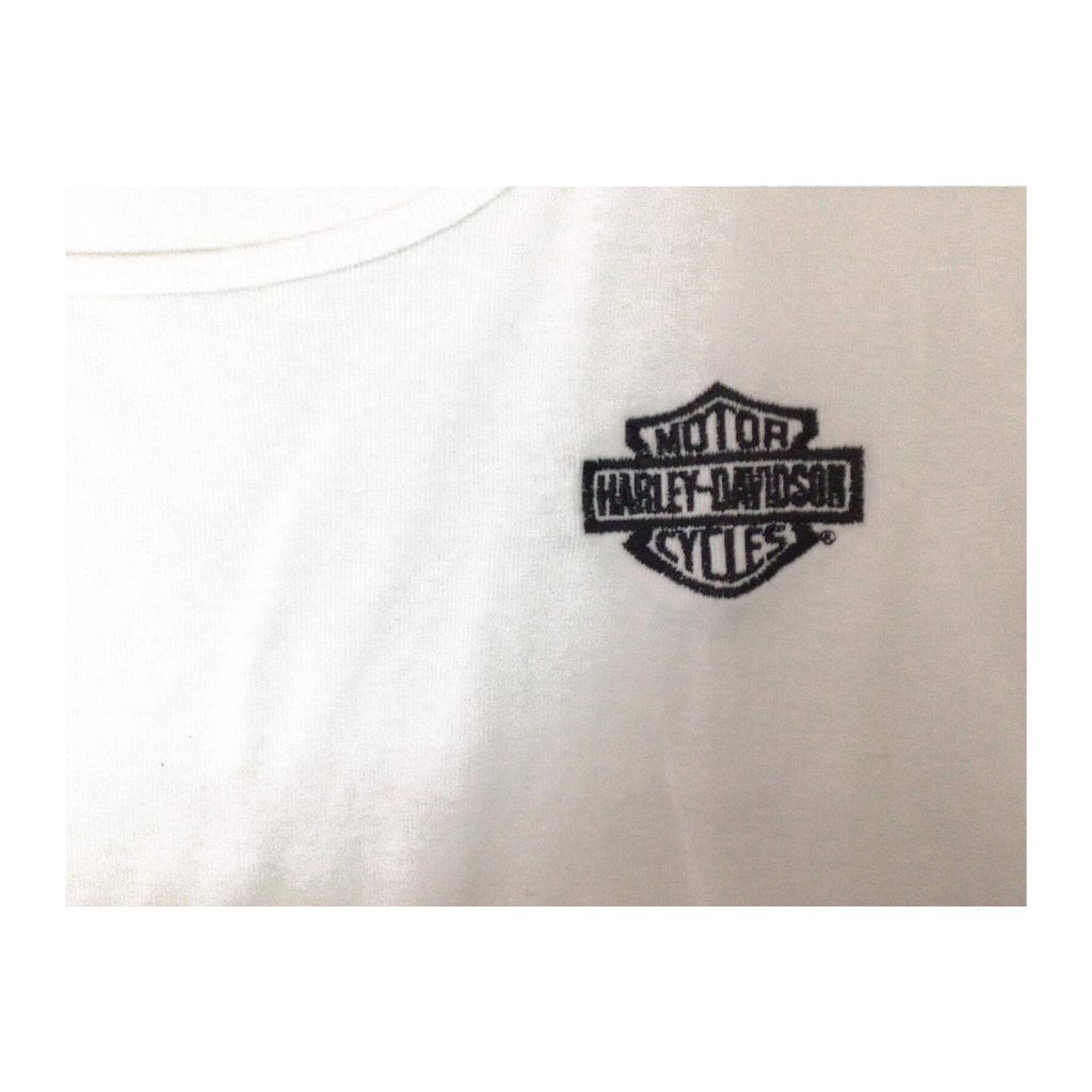 1629 Harley Davidson Women's Embroidered Logo Sleeveless Tank Top White XL