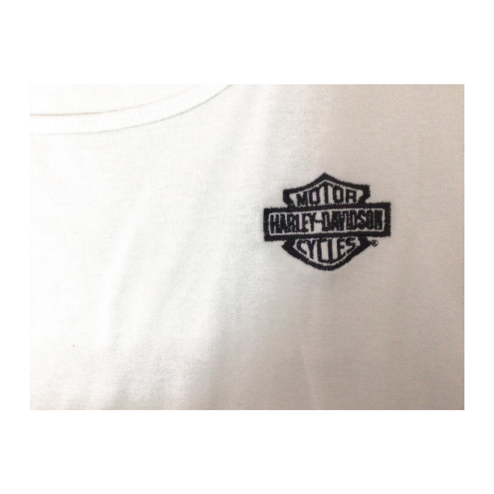 1629 Harley Davidson Women's Embroidered Logo Sleeveless Tank Top White XL