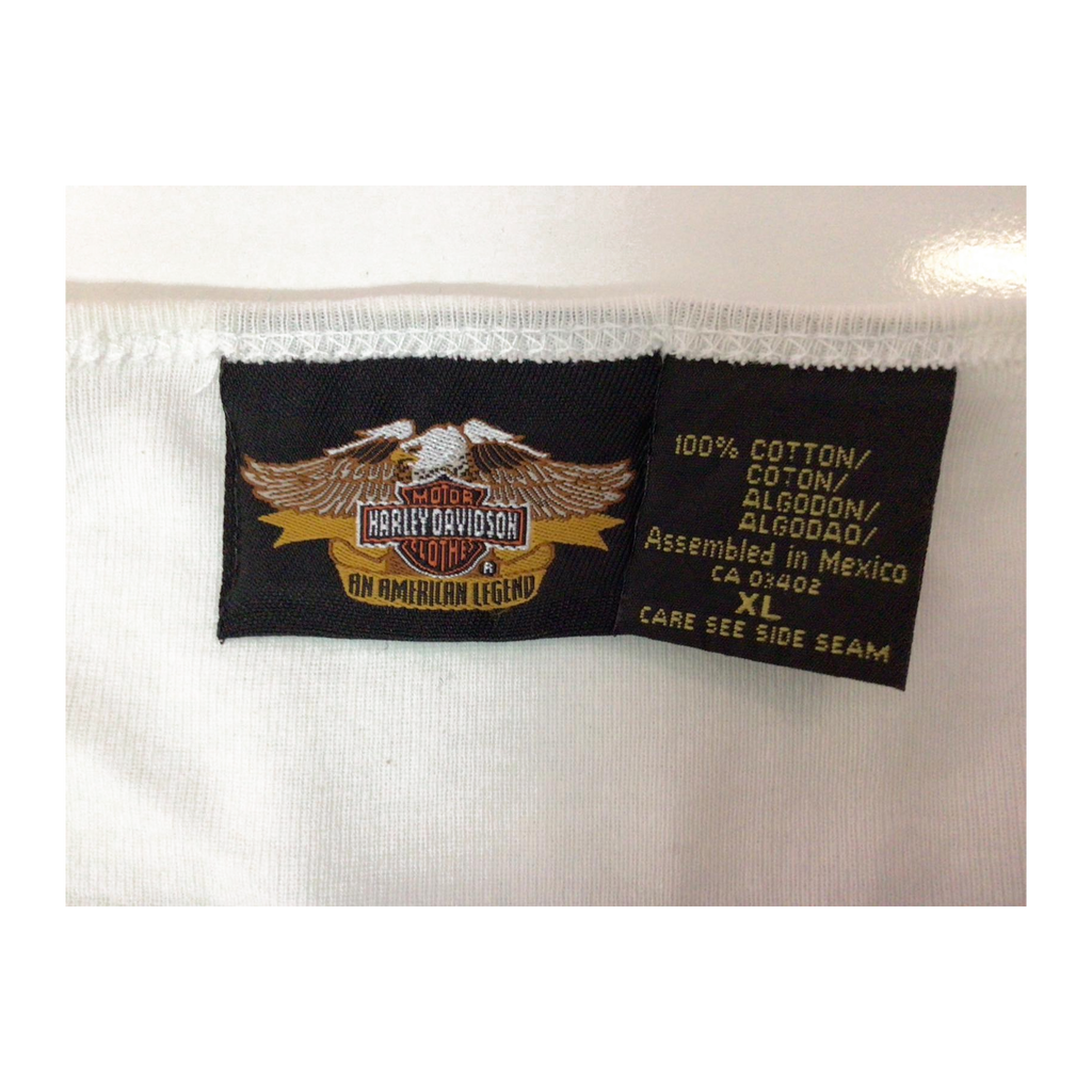 1629 Harley Davidson Women's Embroidered Logo Sleeveless Tank Top White XL