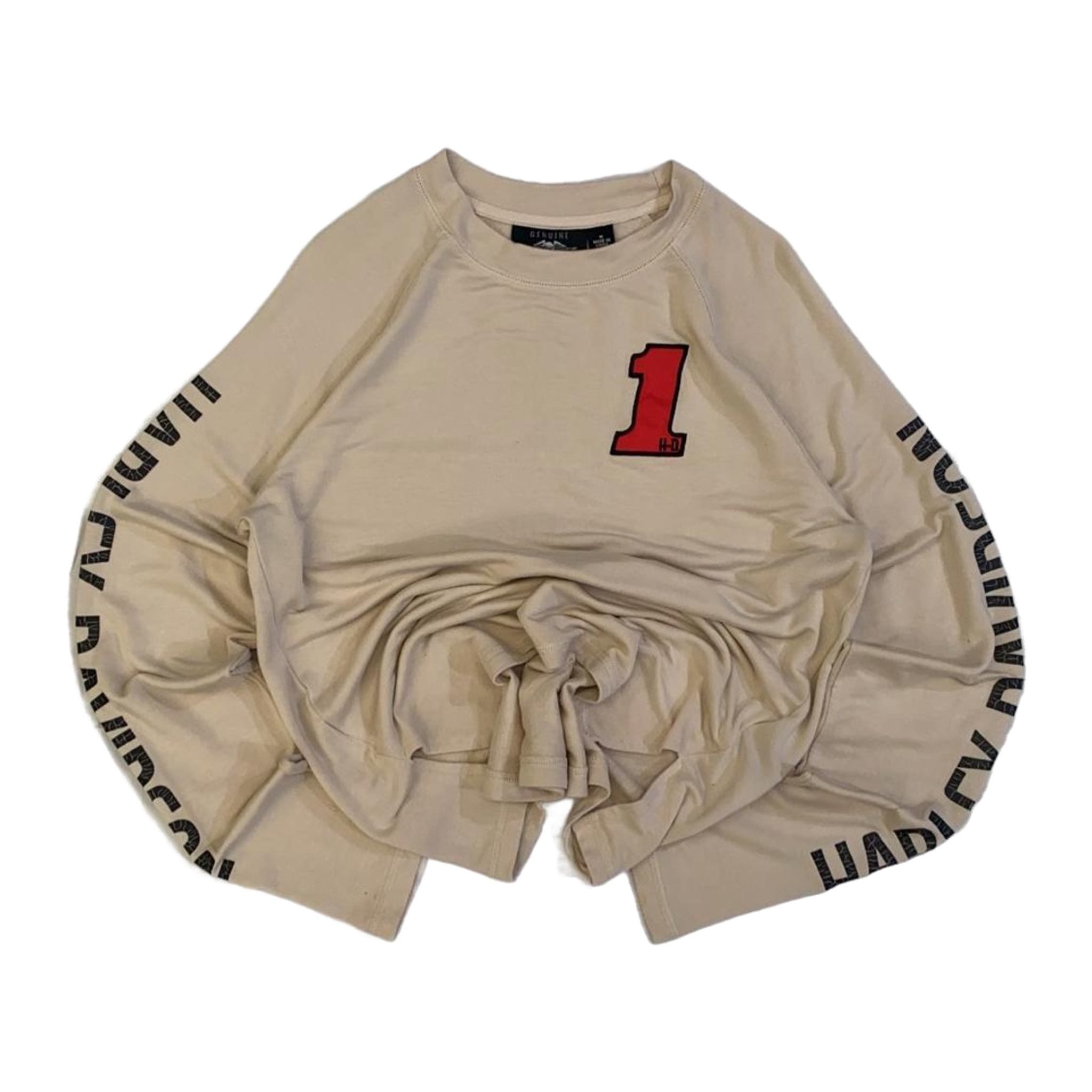 1631 Harley Davidson Women's 1 Long Sleeve T Shirt Beige M