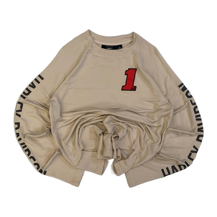 Harley Davidson Women's 1 Long Sleeve T Shirt Beige M