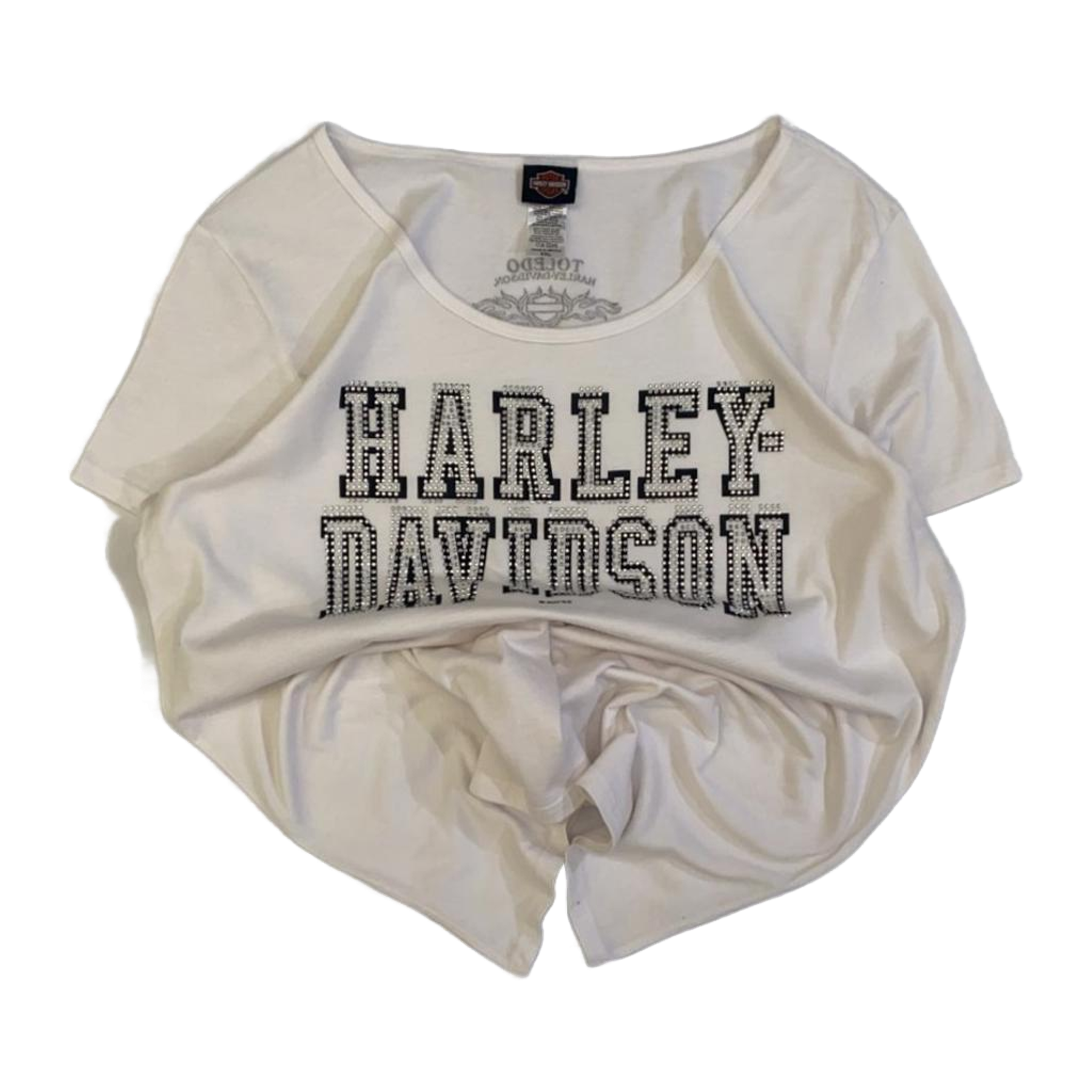 1633 Harley Davidson Bedazzled Short Sleeve T Shirt White 2XL