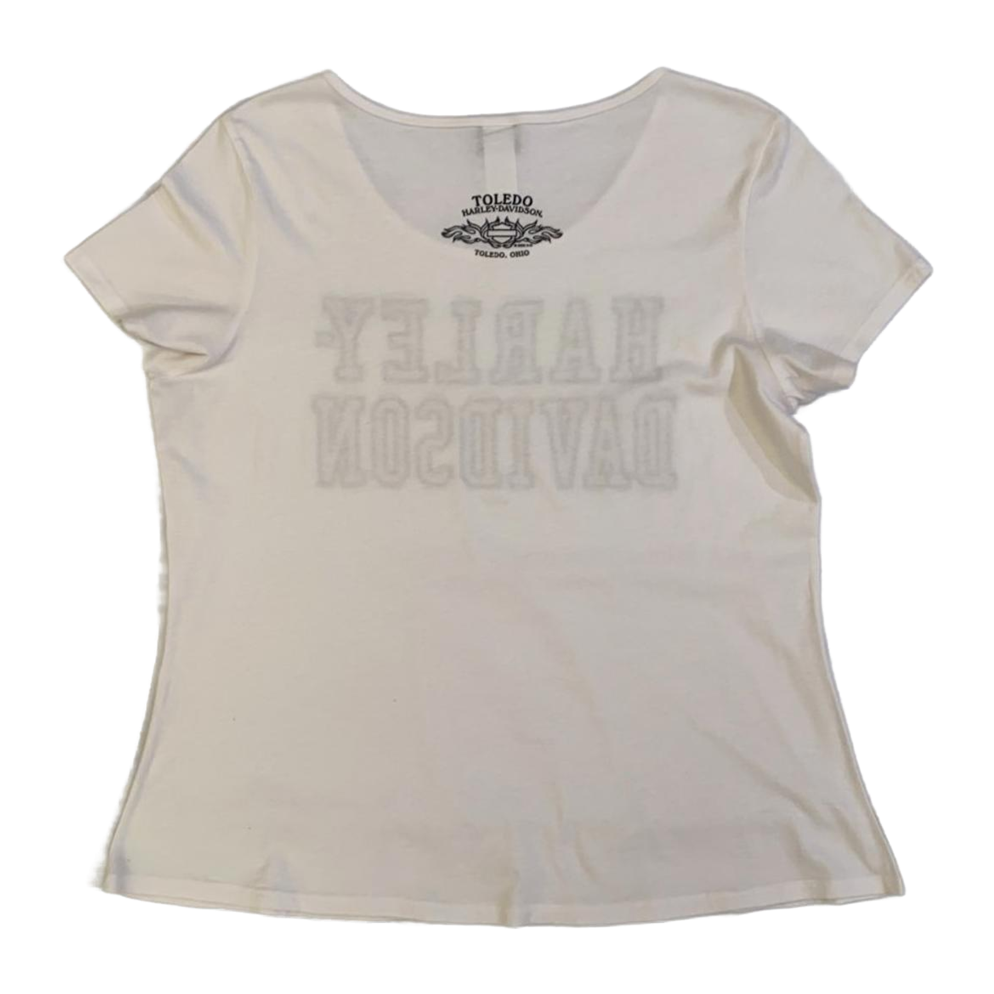 1633 Harley Davidson Bedazzled Short Sleeve T Shirt White 2XL
