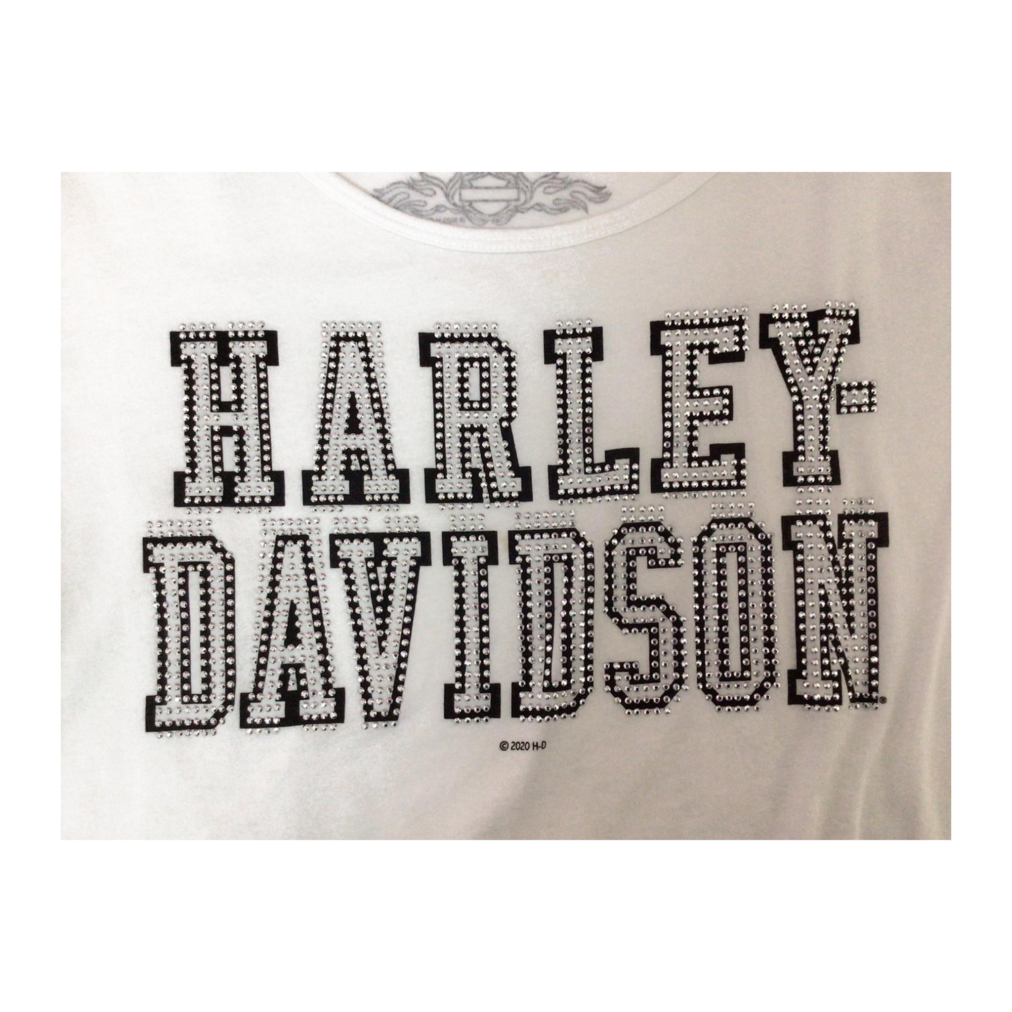 1633 Harley Davidson Bedazzled Short Sleeve T Shirt White 2XL