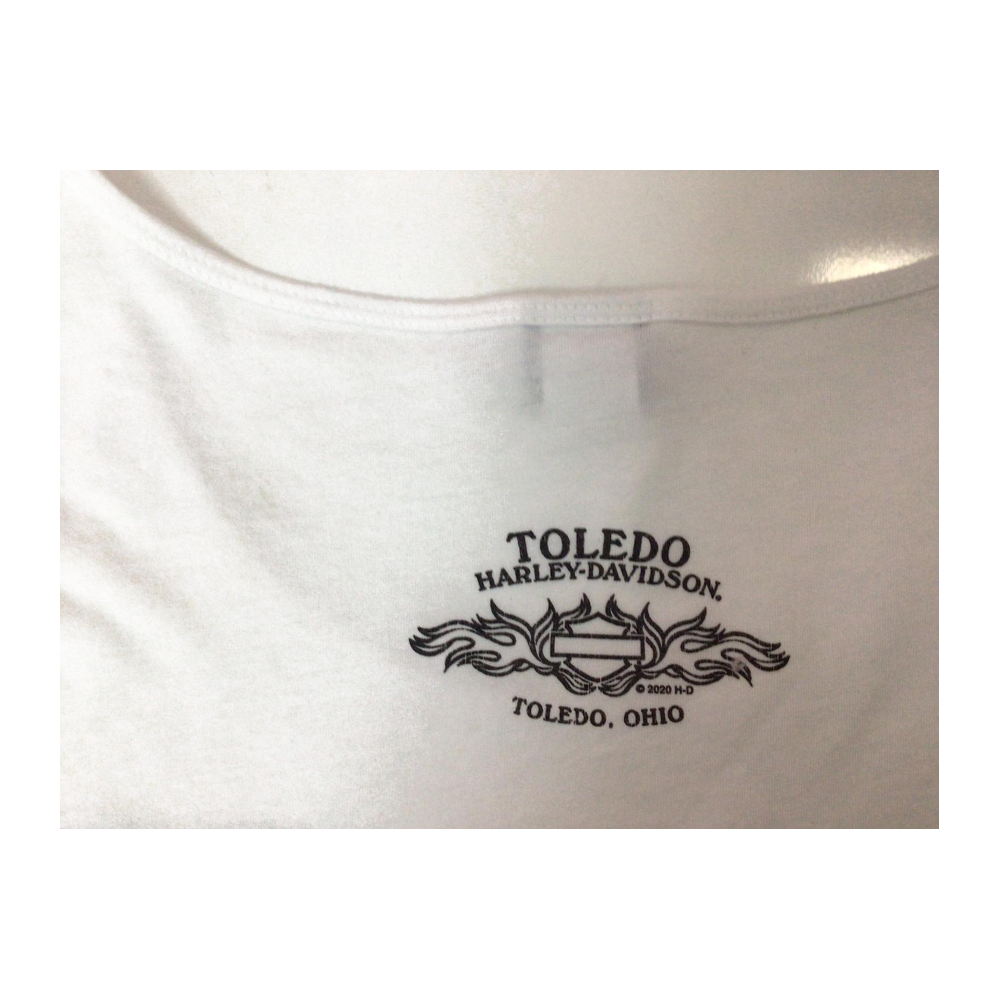 1633 Harley Davidson Bedazzled Short Sleeve T Shirt White 2XL