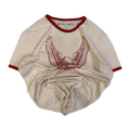 1636 Harley Davidson Women's Eagle Logo Contrast Rib Short Sleeve T Shirt White XL