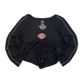 1637 Harley Davidson Women's Contrast Stitch Logo Patch Long Sleeve T Shirt Black 2XL