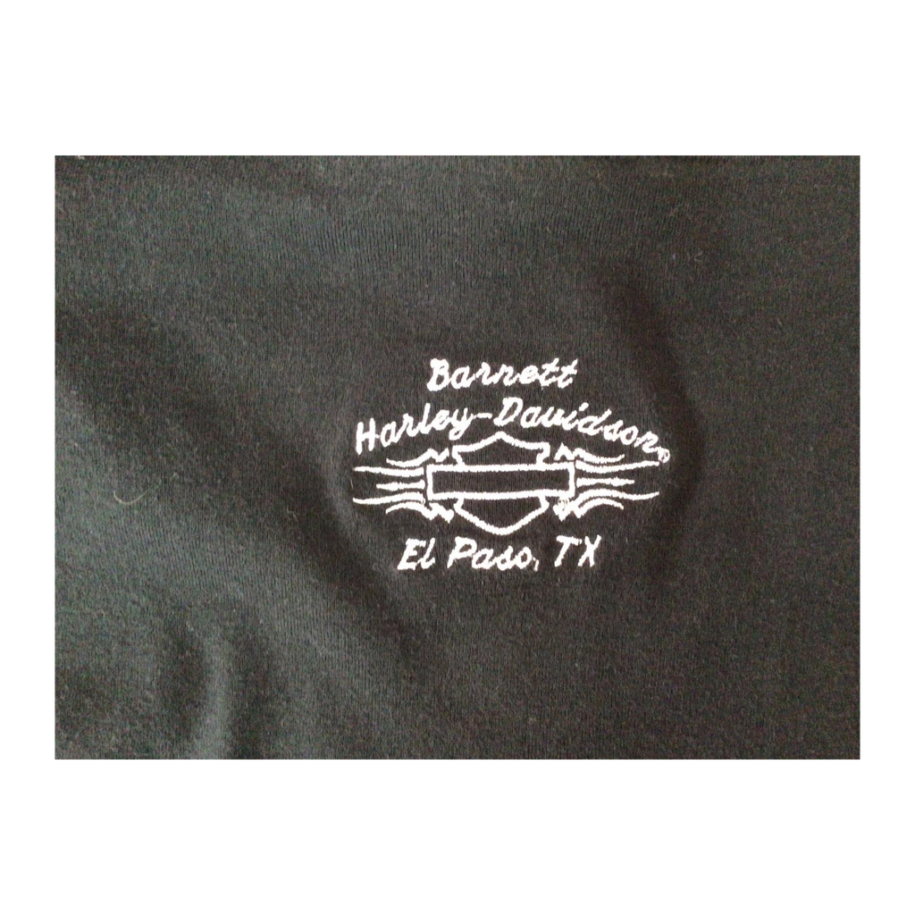 1637 Harley Davidson Women's Contrast Stitch Logo Patch Long Sleeve T Shirt Black 2XL