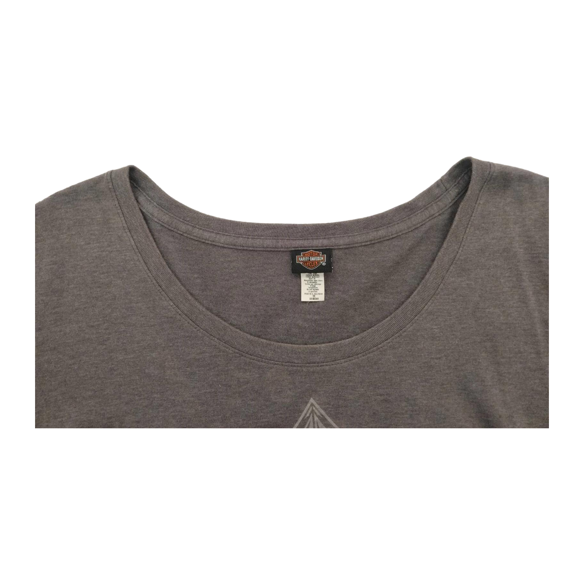 1638 Harley Davidson Women's Y2K Filigree Cross Short Sleeve T Shirt Grey 3XL