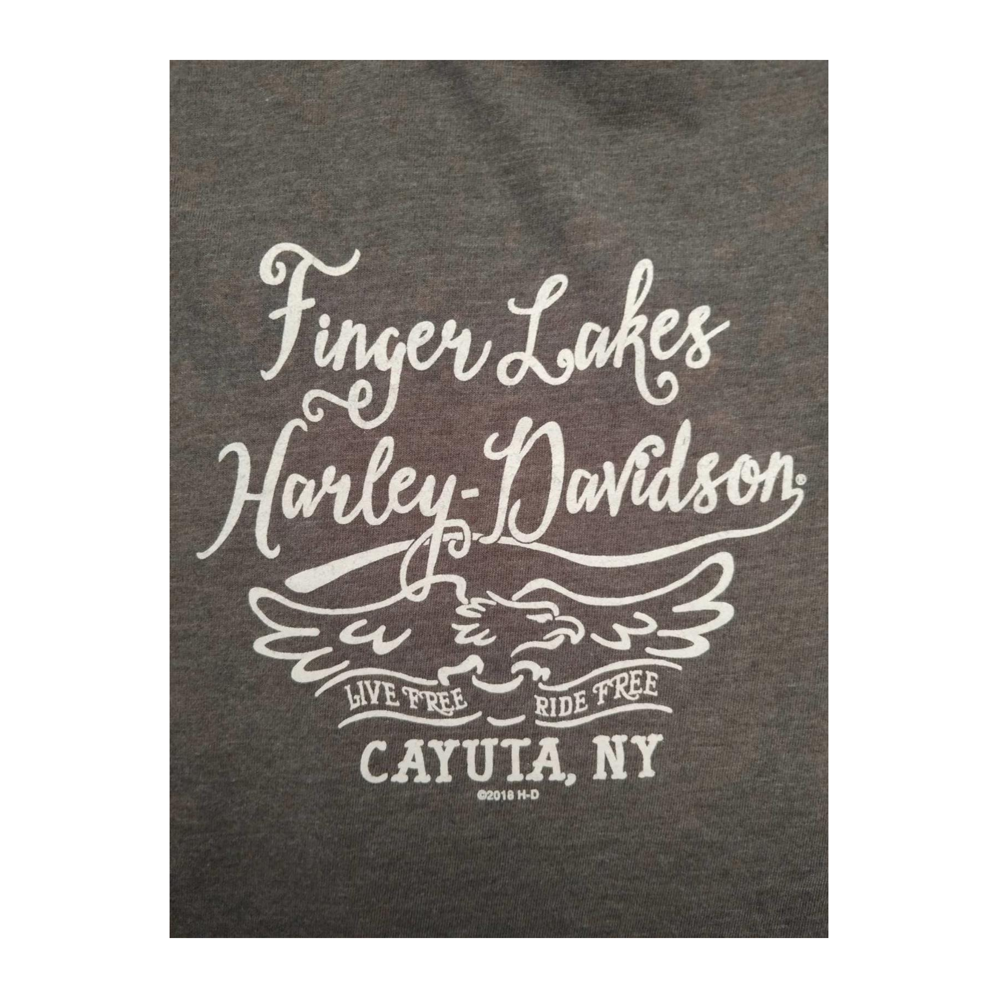 1638 Harley Davidson Women's Y2K Filigree Cross Short Sleeve T Shirt Grey 3XL