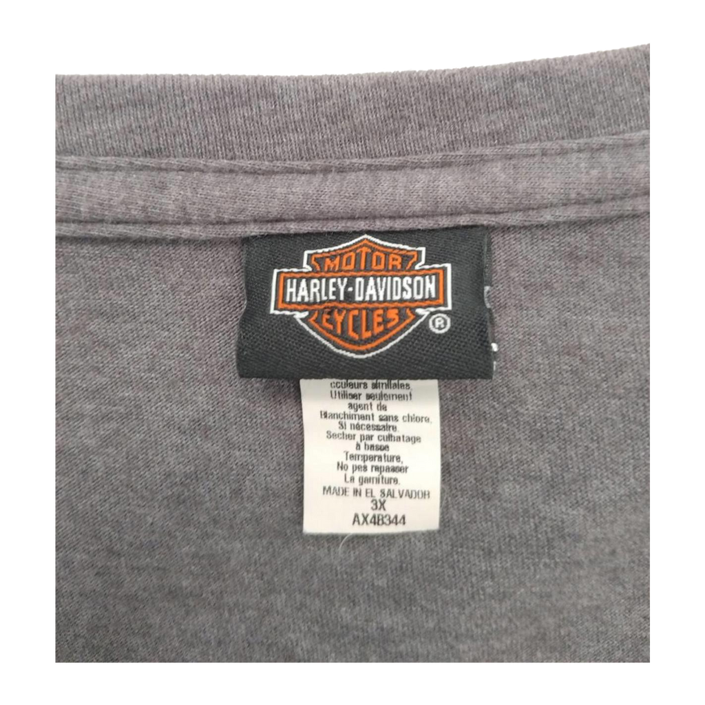 1638 Harley Davidson Women's Y2K Filigree Cross Short Sleeve T Shirt Grey 3XL