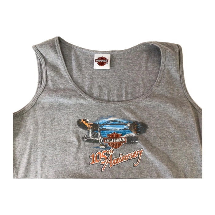 Harley Davidson 105th Anniversary Sleeveless Tank Top Grey XL