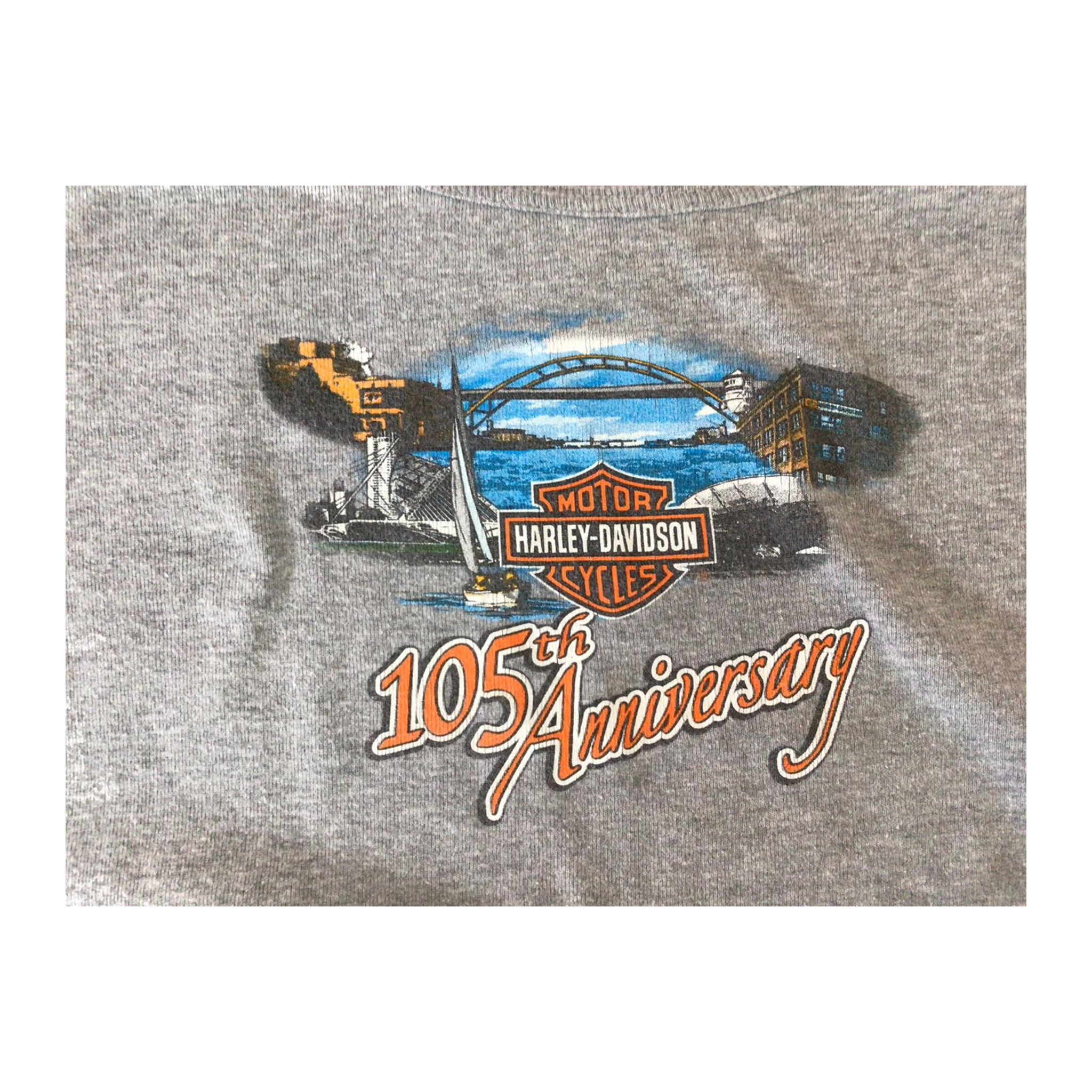 1639 Harley Davidson 105th Anniversary Sleeveless Tank Top Grey XL