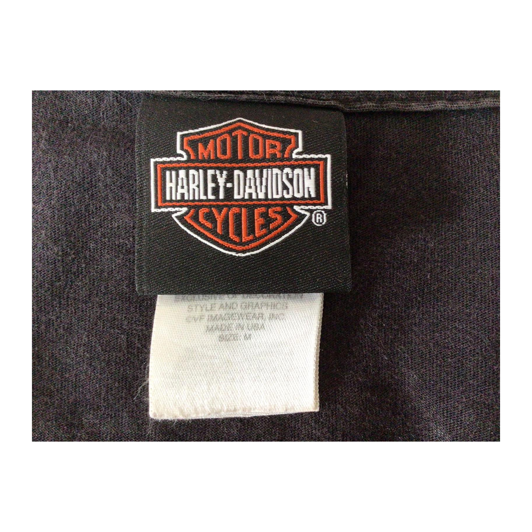 1641 Harley Davidson Women's Bedazzled Logo Short Sleeve V Neck T Shirt Black M