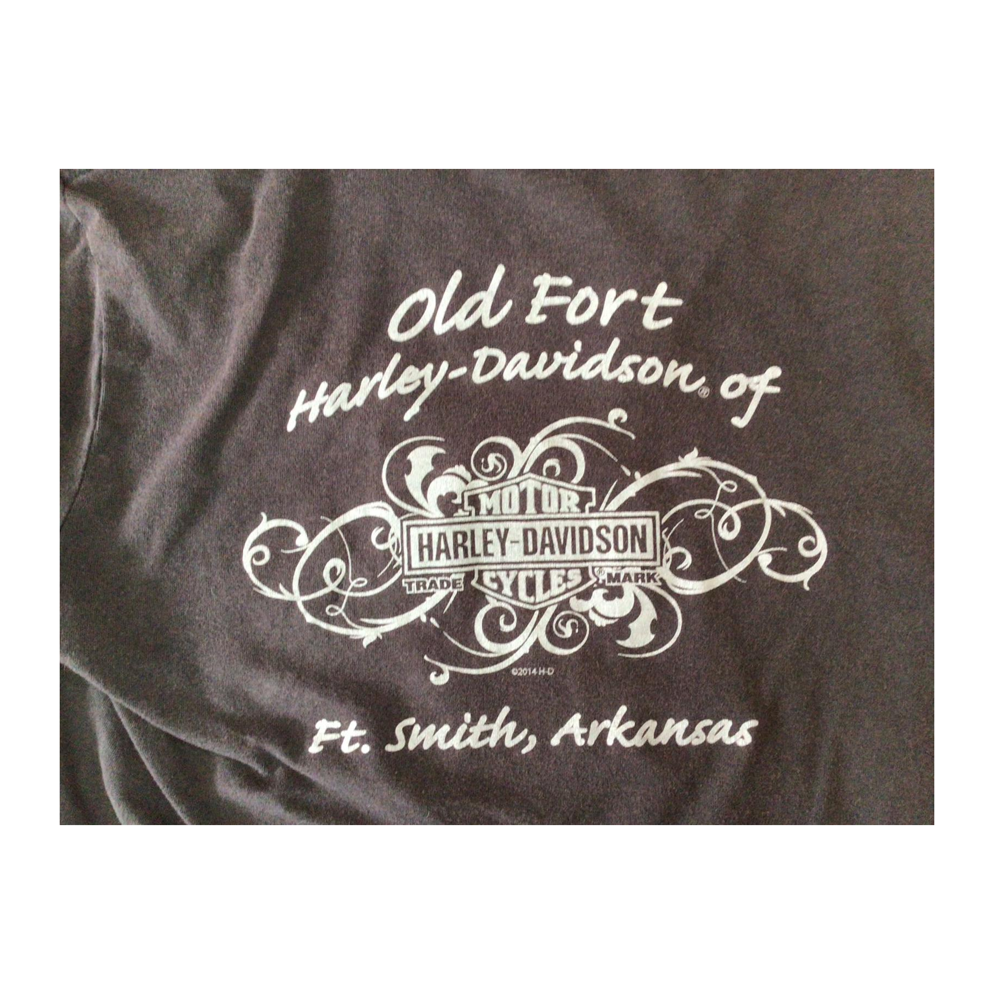 1641 Harley Davidson Women's Bedazzled Logo Short Sleeve V Neck T Shirt Black M