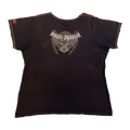 1643 Harley Davidson Women's Rhinestone Skull Short Sleeve T Shirt Black 2XL