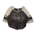 1645 Harley Davidson Women's Boho Accent Quarter Sleeve Baseball T Grey 2XL