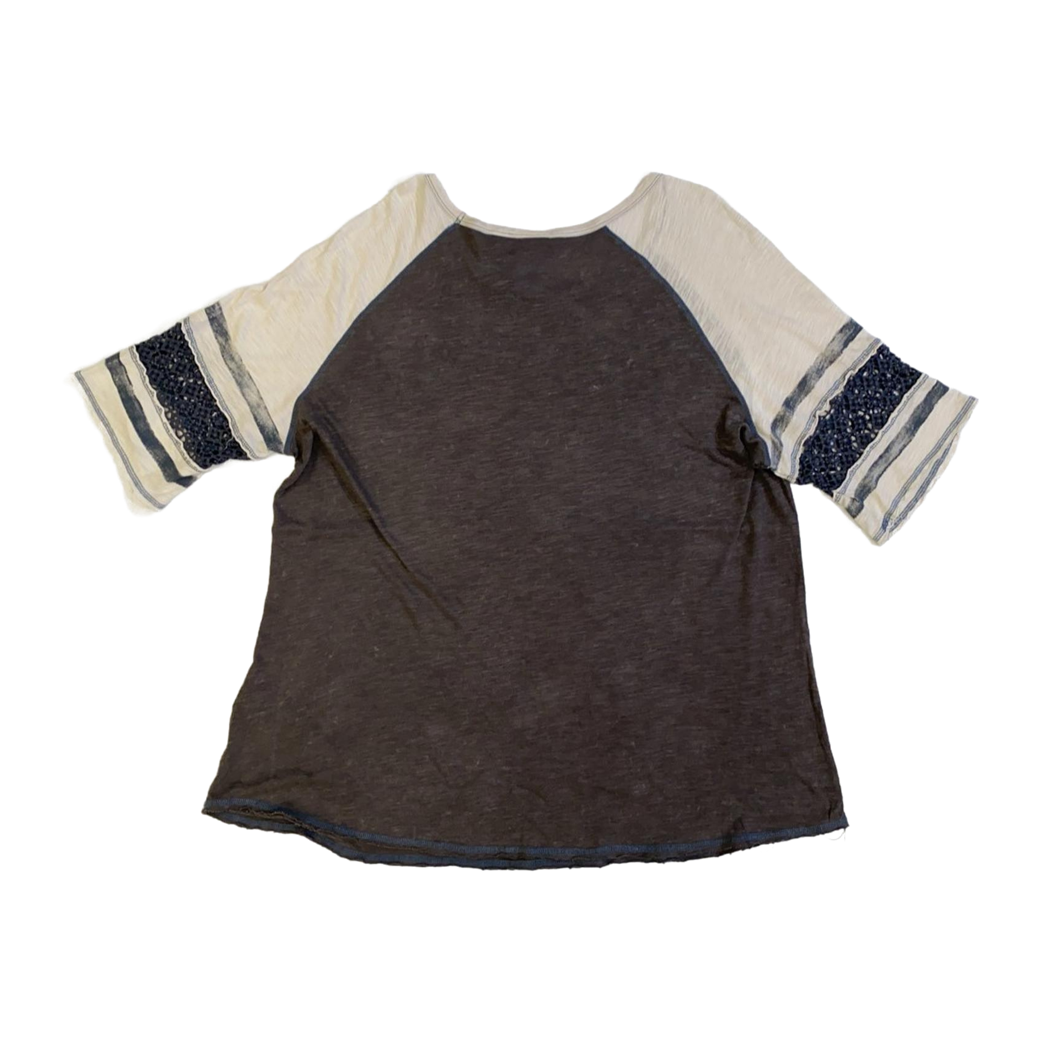 1645 Harley Davidson Women's Boho Accent Quarter Sleeve Baseball T Grey 2XL