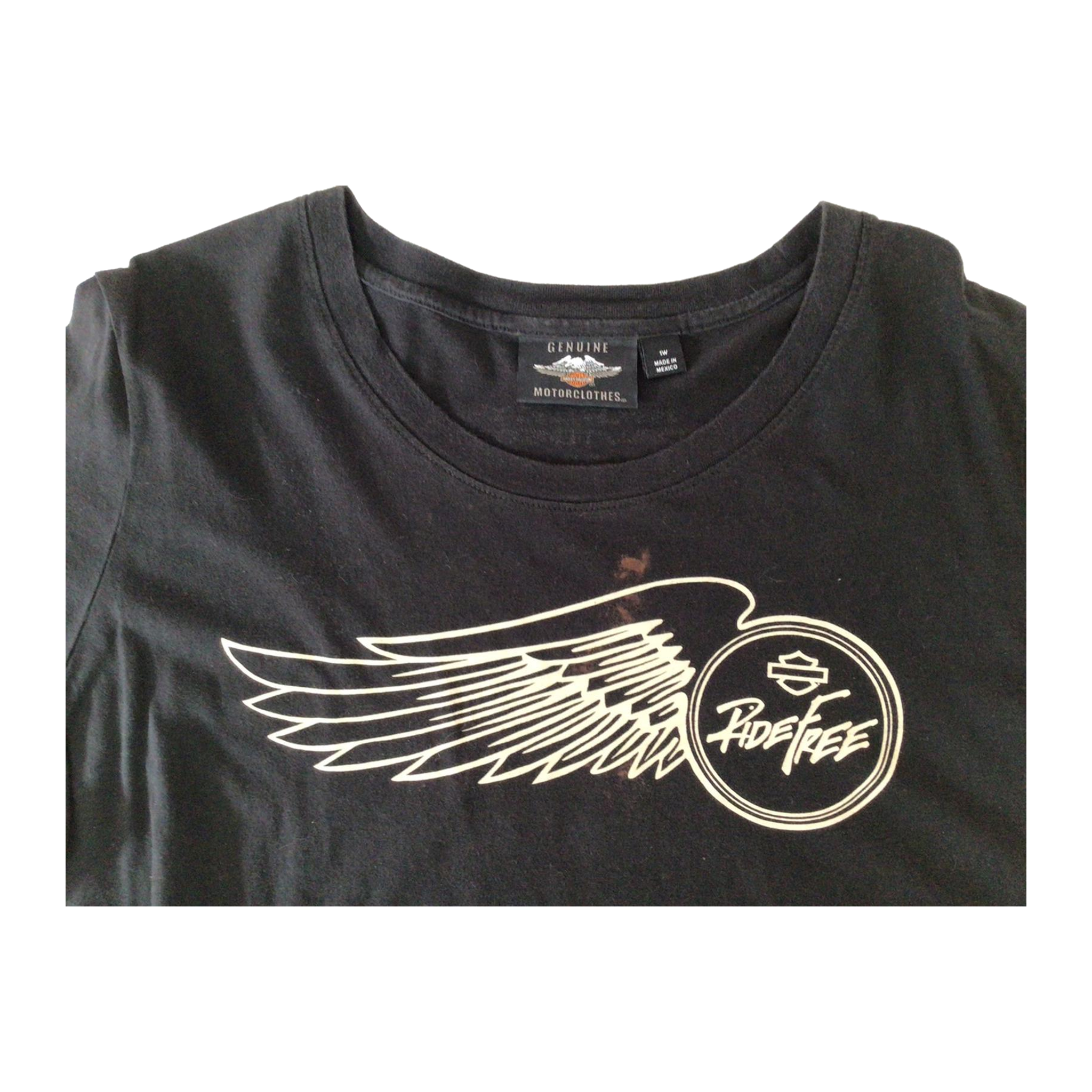 1646 Harley Davidson Women's Ride Free Winged Logo Short Sleeve T Shirt Black XL