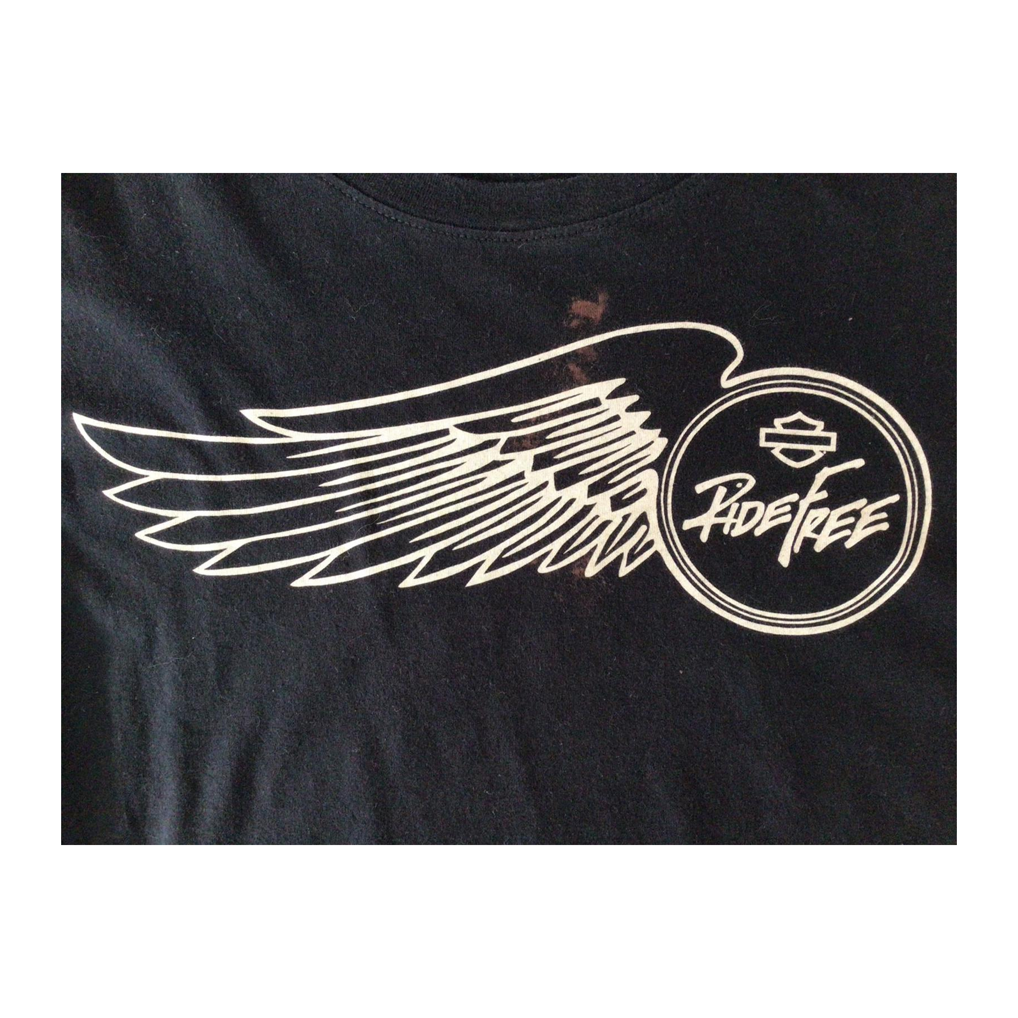 1646 Harley Davidson Women's Ride Free Winged Logo Short Sleeve T Shirt Black XL