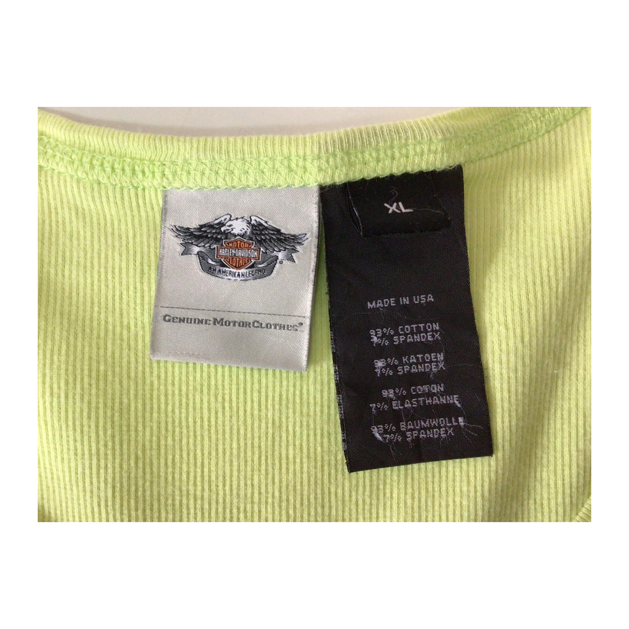 1650 Harley Davidson Women's Ribbed Tank Top Lime Green XL