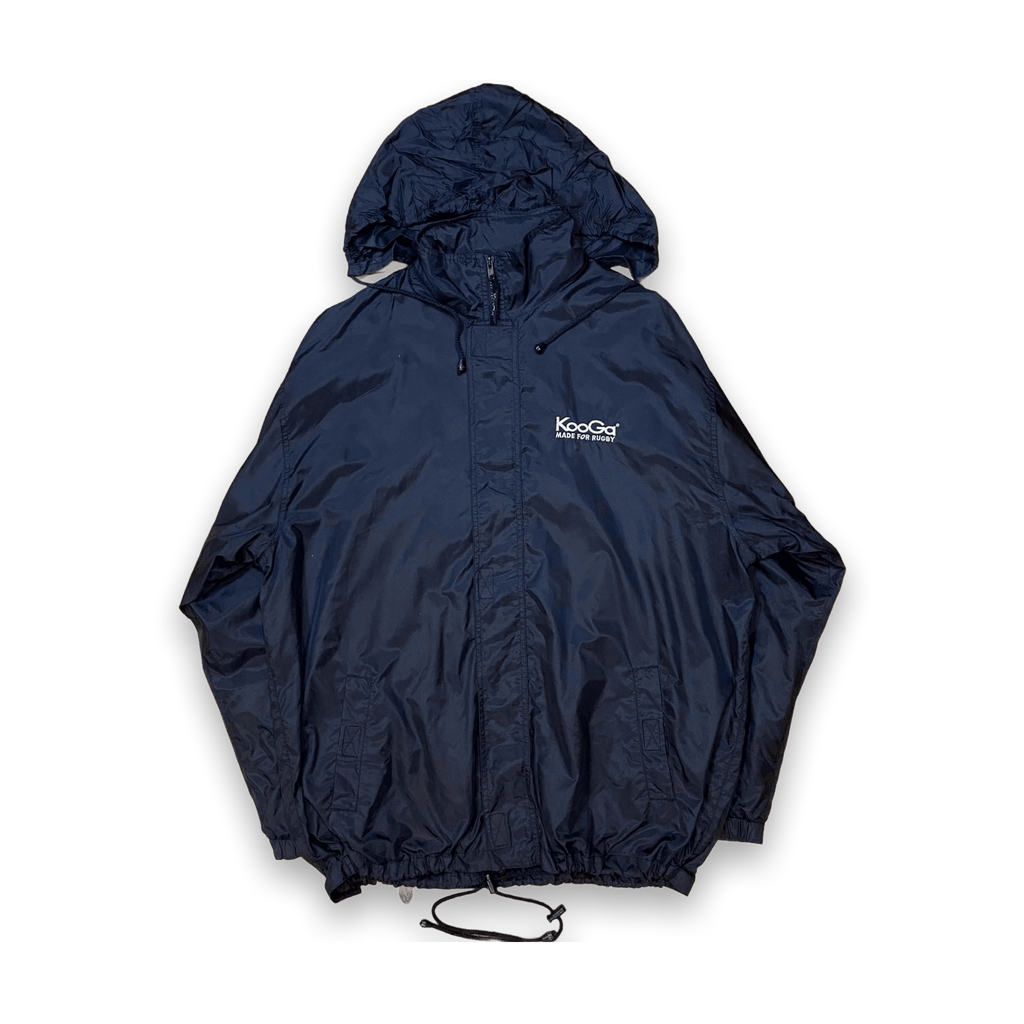 KooGa Rugby Y2K Mesh Lined Hooded Windbreaker Black XL