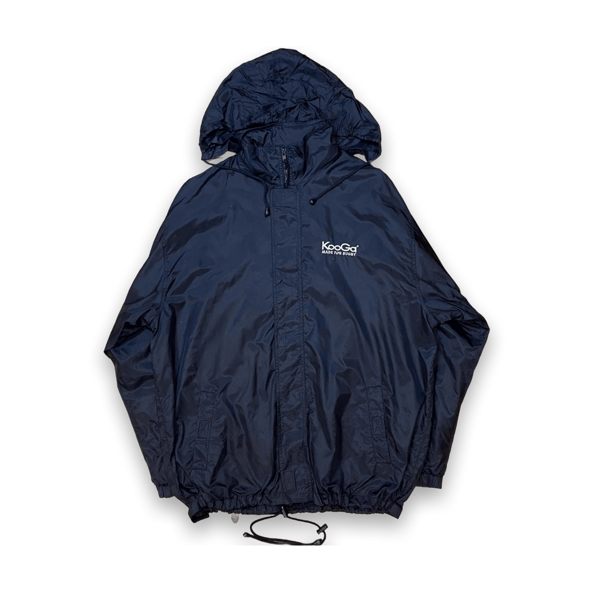 KooGa Rugby Y2K Mesh Lined Hooded Windbreaker Black XL