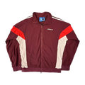 Adidas Originals Trefoil Double Layer Fleece Lined Jacket Burgundy M
