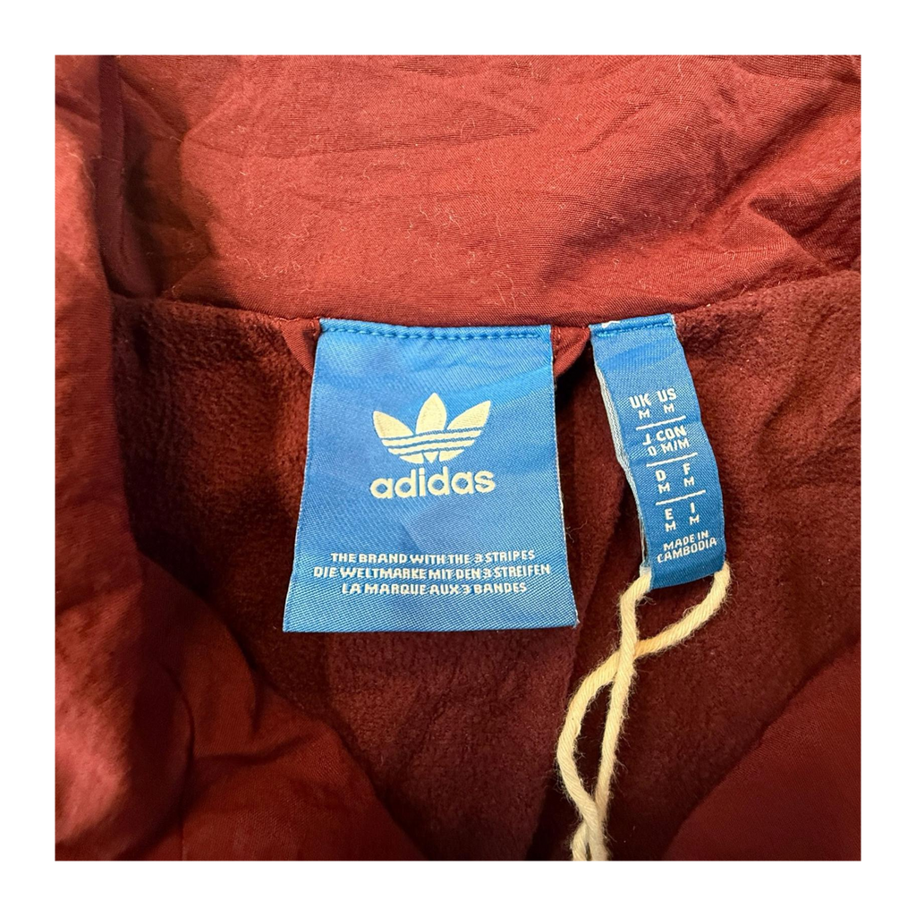 Adidas Originals Trefoil Double Layer Fleece Lined Jacket Burgundy M