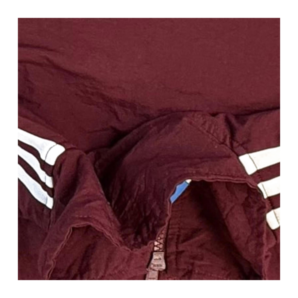 Adidas Originals Trefoil Double Layer Fleece Lined Jacket Burgundy M