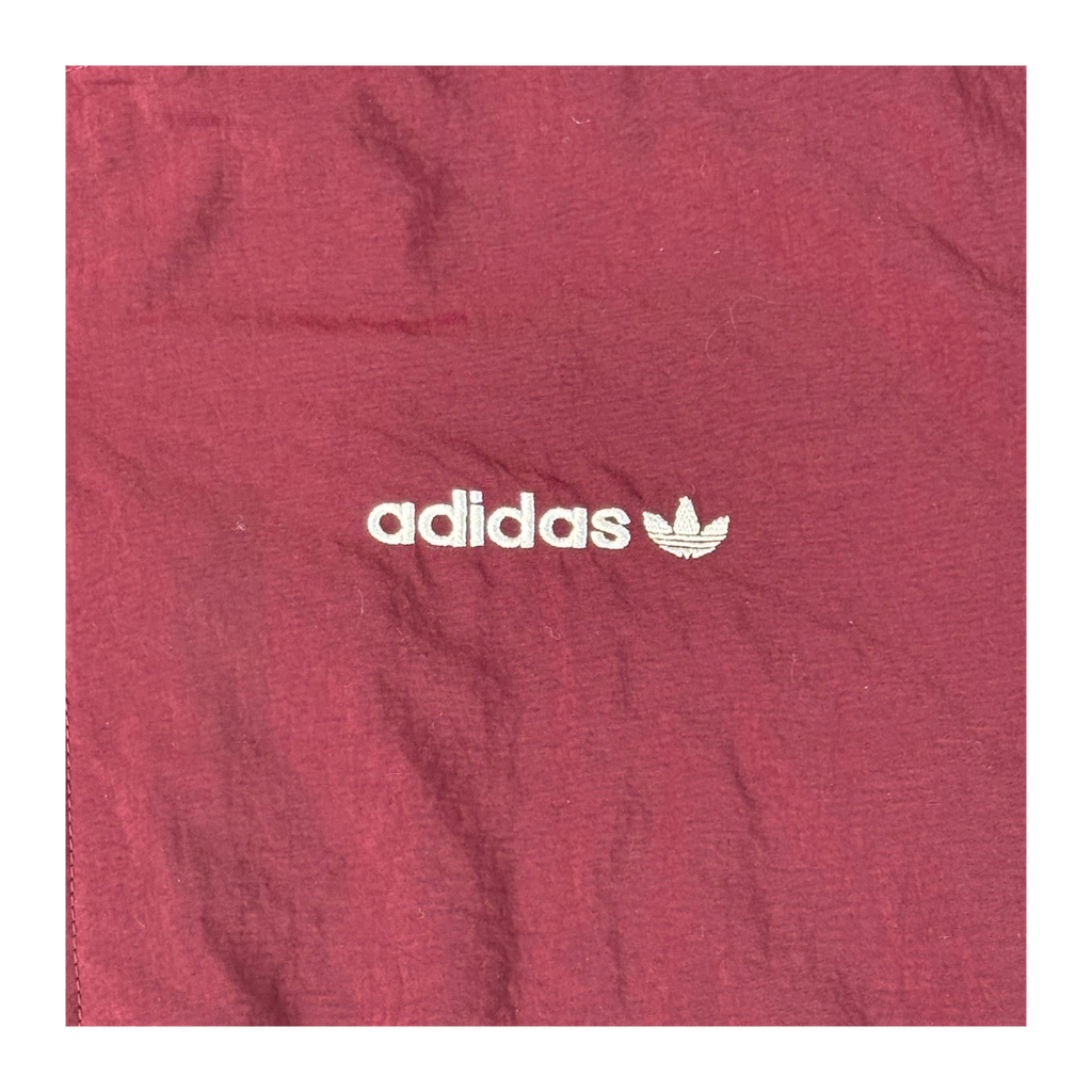 Adidas Originals Trefoil Double Layer Fleece Lined Jacket Burgundy M