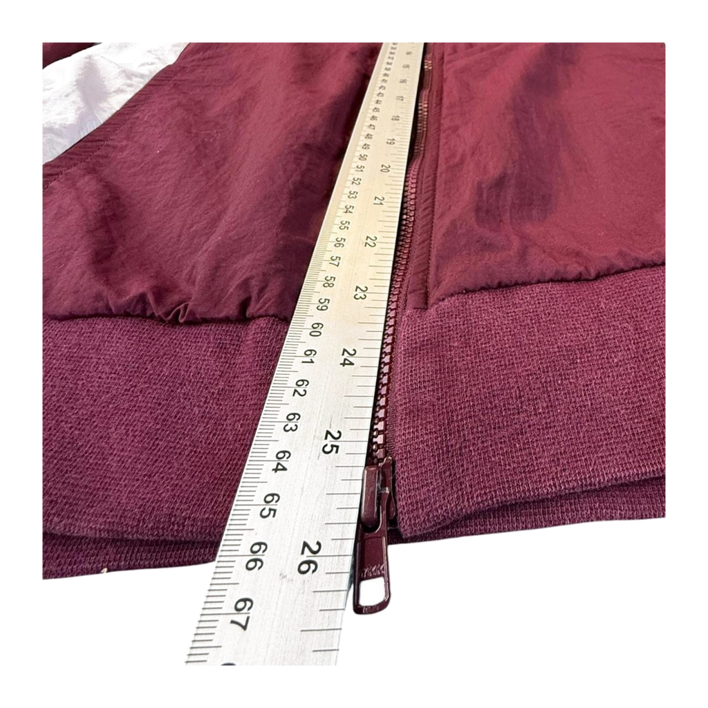Adidas Originals Trefoil Double Layer Fleece Lined Jacket Burgundy M