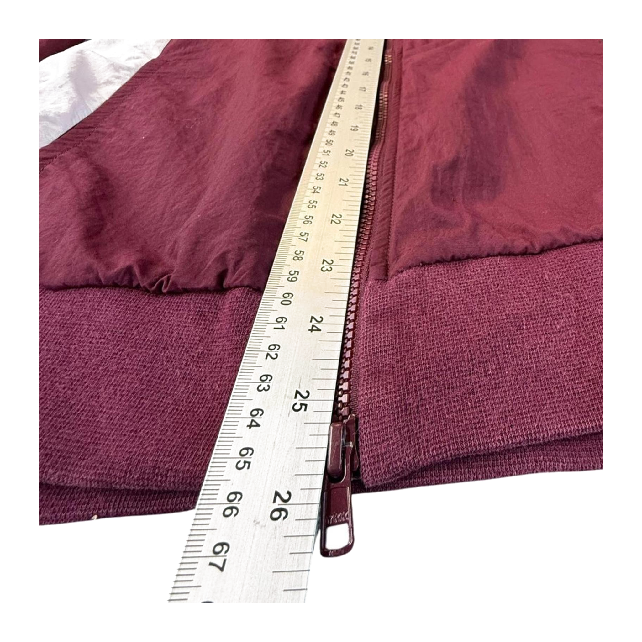 Adidas Originals Trefoil Double Layer Fleece Lined Jacket Burgundy M