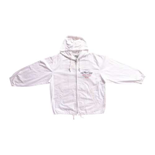358 Ceronias Diving Lightweight Long Sleeve Zip Up Hooded Cotton Jacket White L