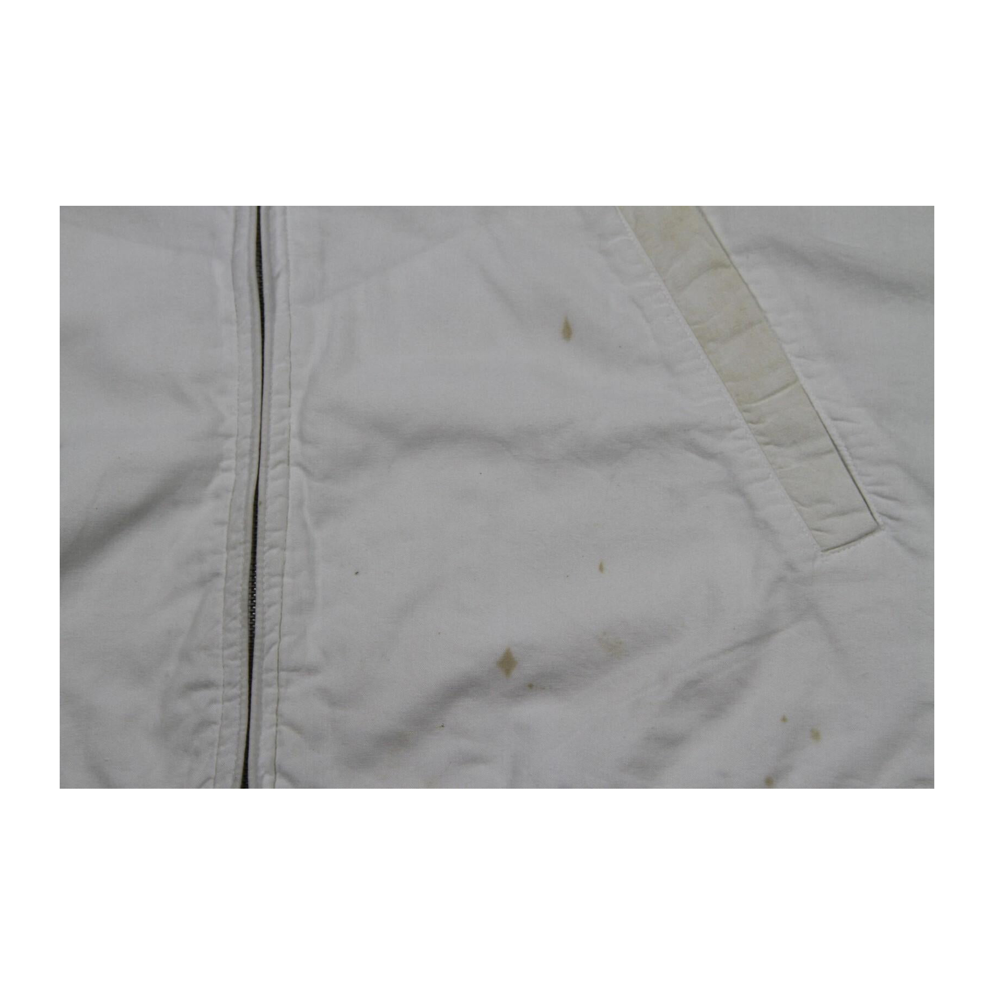 358 Ceronias Diving Lightweight Long Sleeve Zip Up Hooded Cotton Jacket White L
