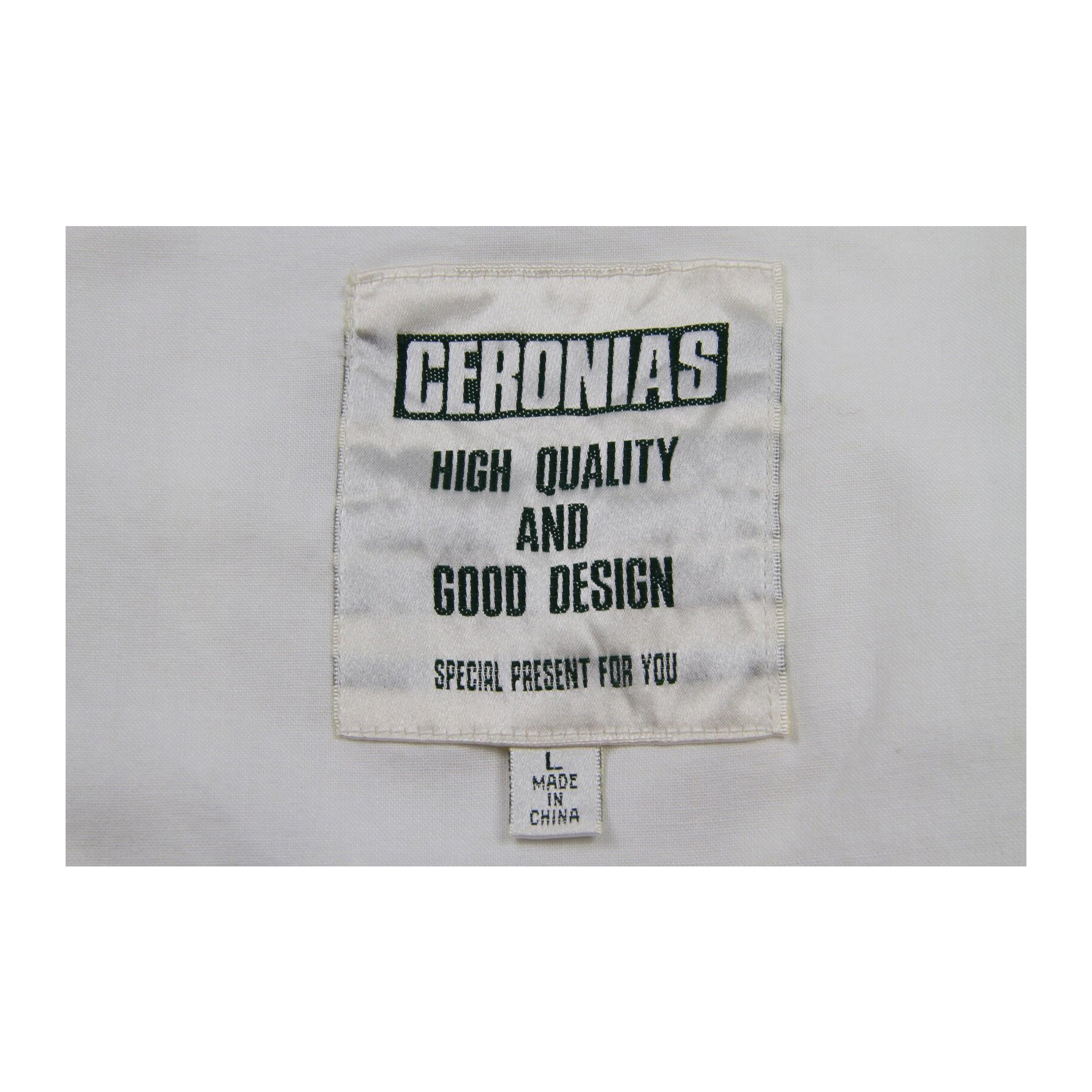 358 Ceronias Diving Lightweight Long Sleeve Zip Up Hooded Cotton Jacket White L