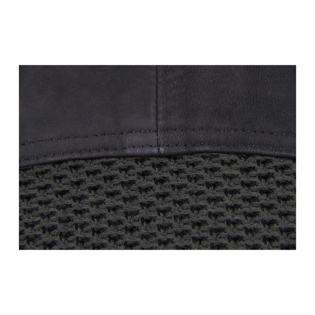 356 Aquascutum Classic 4 Button Leather Trim Wool Cardigan Jacket Khaki Grey L
