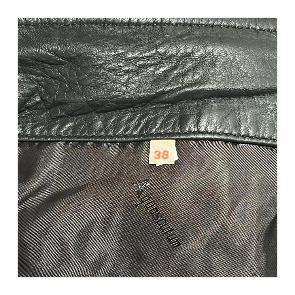 356 Aquascutum Classic 4 Button Leather Trim Wool Cardigan Jacket Khaki Grey L