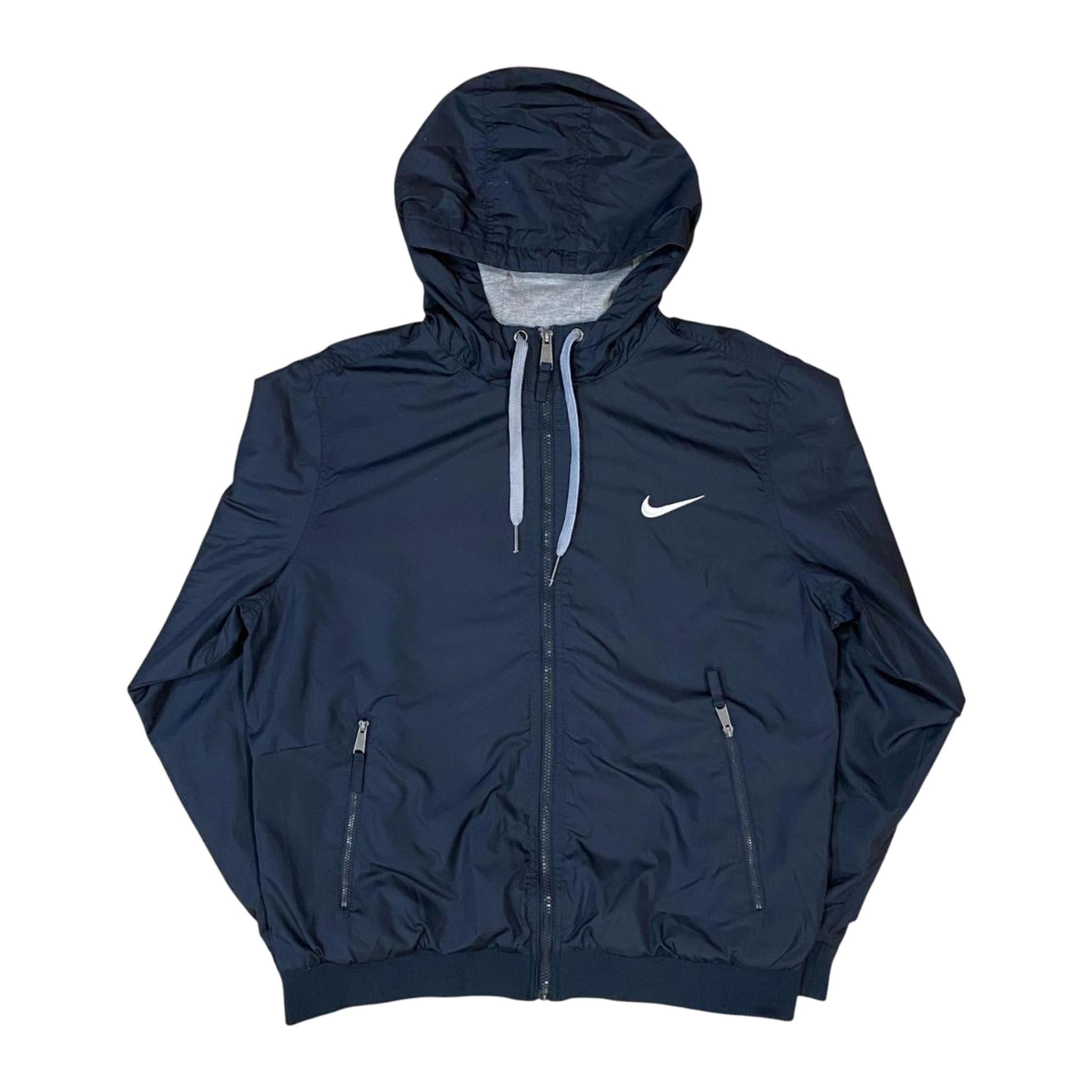 0043 Nike Jersey Lined Vintage 90s Made in USA Bomber Jacket Black L