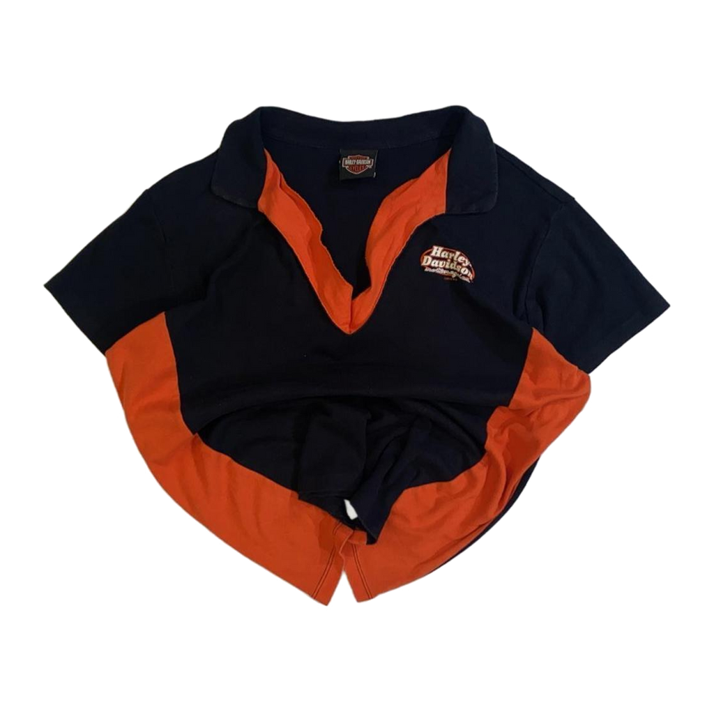 1660 Harley Davidson Men's Color Block Short Sleeve Polo Black L